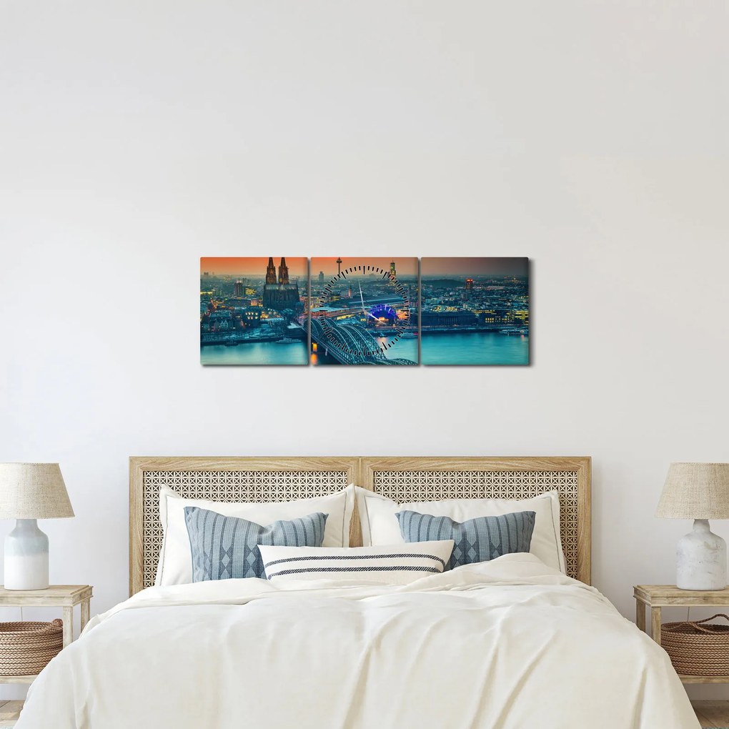 Obraz - Kolonia (z zegarem) (90x30 cm)