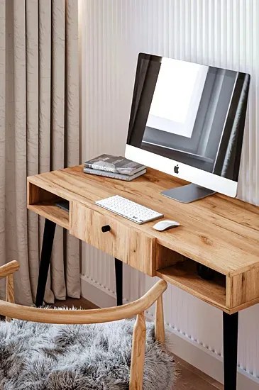 Minimalistyczne biurko z nóżkami typu skandi dąb craft - Esto 3X