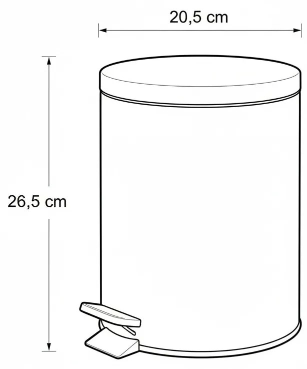 Kosz na śmieci NONI metalowy z pokrywą, 5 l