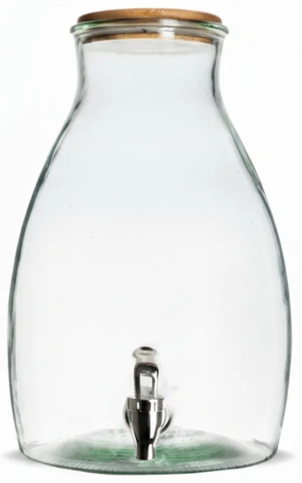 Szklany dozownik do napojów GUSTA z drewnianą pokrywką 5,5 L