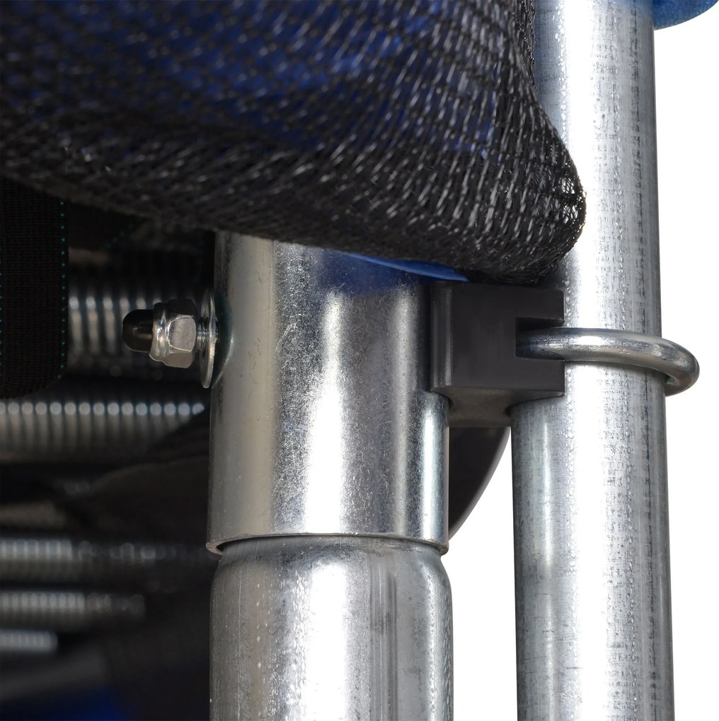 Trampolina ogrodowa z siatką zabezpieczającą dla dzieci i dorosłych Stalowa konstrukcja Ø 244 cm Wysokość 240 cm Bezpieczna zabawa w ogrodzie | Aosom PL