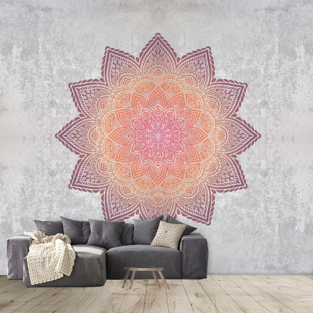 Fototapeta - Mandala z motywem betonu (196x136 cm)