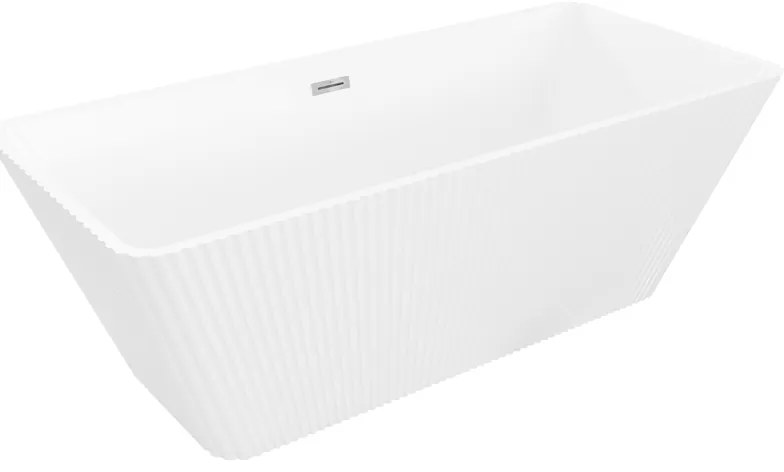 Mexen Tava wanna wolnostojąca ryflowana 170 x 75 cm, biała, przelew chrom - 52851707500-01