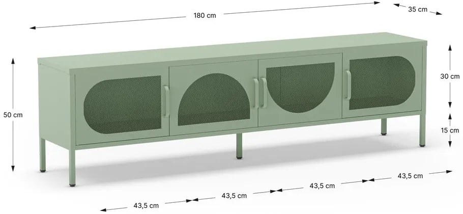 Miętowa szafka pod TV 180x50 cm Tayra – Marckeric