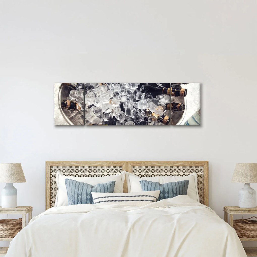 Obraz - szampan w lodzie (170x50 cm)