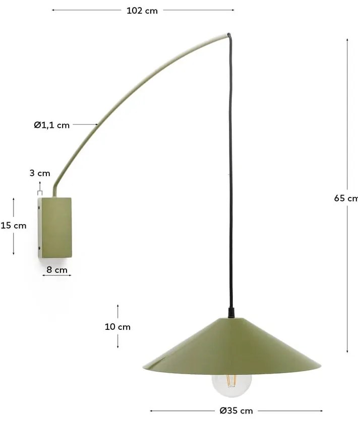 Zielony kinkiet ø 35 cm Kally – Kave Home