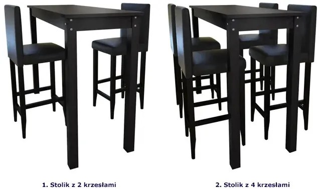 Nowoczesny stolik barowy z 2 krzesłami – Ajva 3X