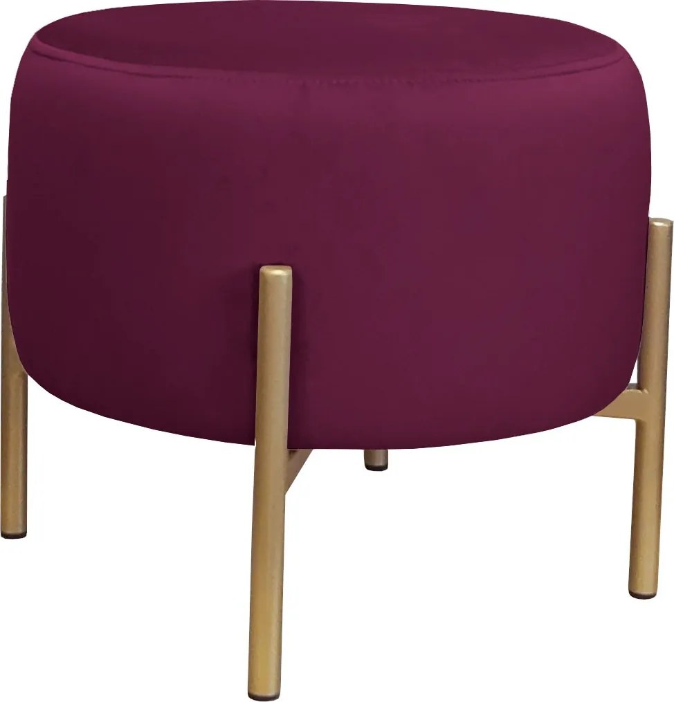 Pufa OLA loft ławka podnóżek metal : Kolor Stelaża - Złoty, Kolor tkaniny - VELVET - MG02, Typ tkaniny - Velvet