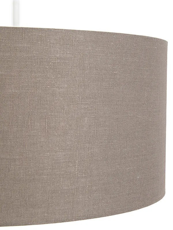 Lampa wisząca rustykalna biała z brązowym kloszem 50 cm - Combi 1 Nowoczesny Oswietlenie wewnetrzne