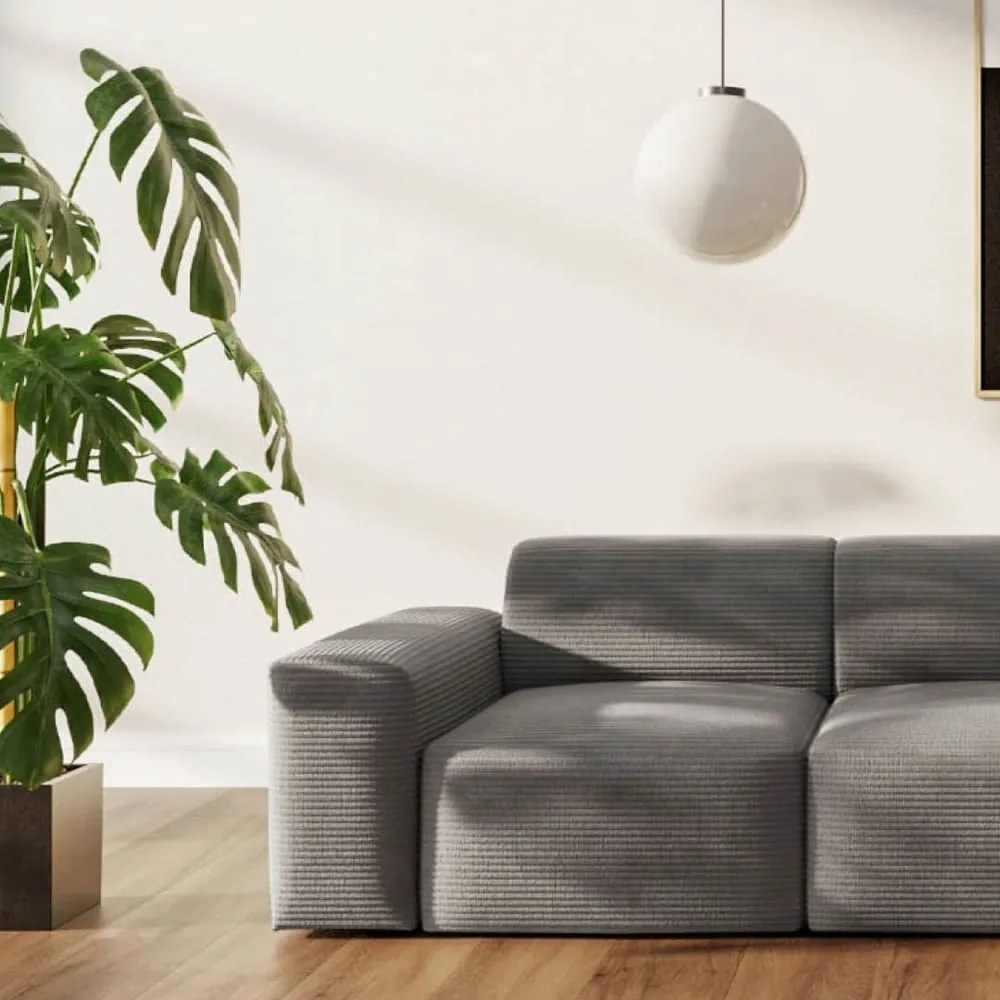 Szara sztruksowa sofa 285 cm Villet – Rodier