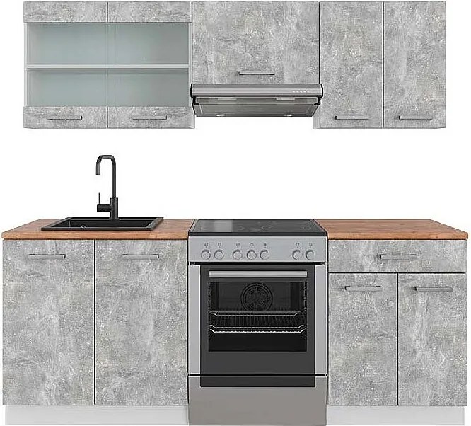 Aneks kuchenny beton/biały 200x60x81.6 r-line