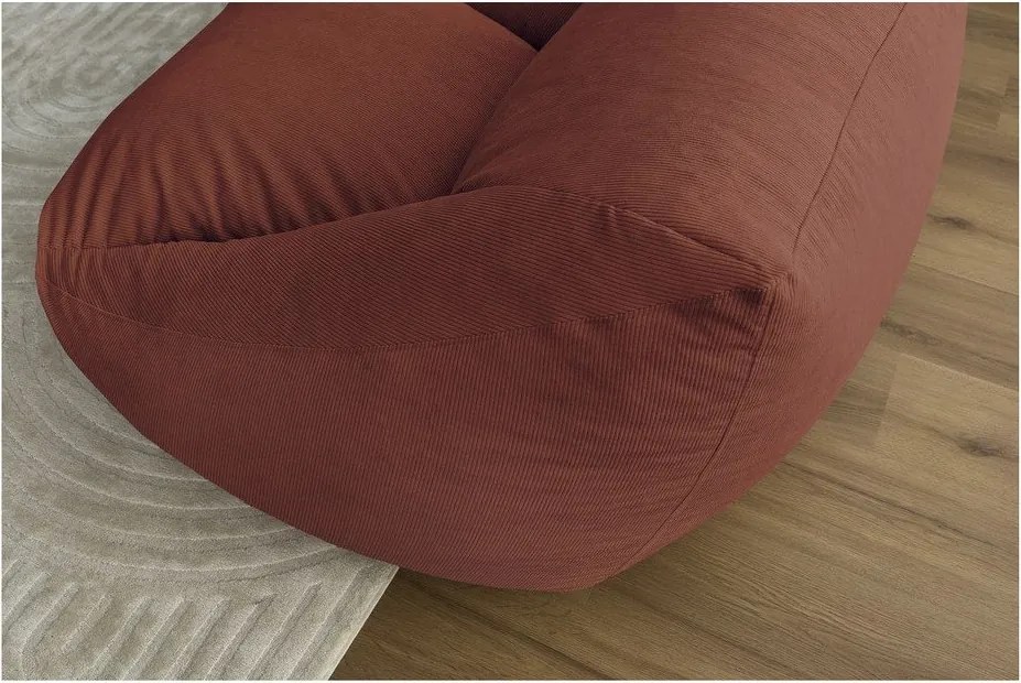 Pomarańczowy sztruksowy worek do siedzenia Lilibet – Bobochic Paris