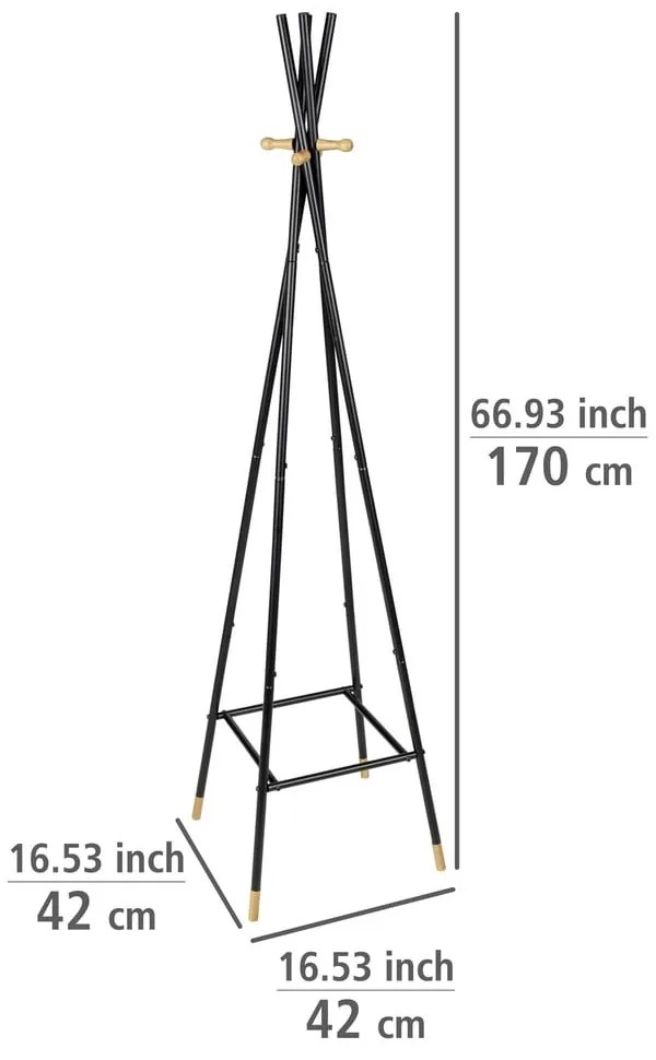 Czarny metalowy wieszak Loft – Wenko