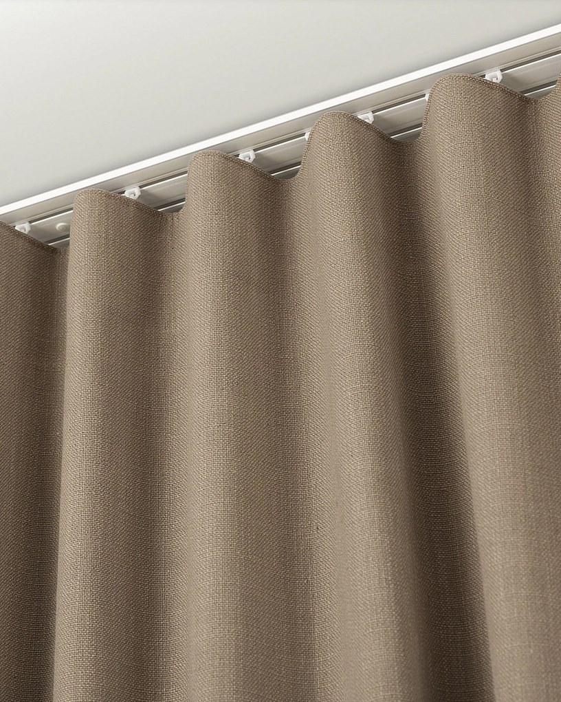 Zasłona gotowa na taśmie marszczącej 140x280cm light brown 1 szt.
