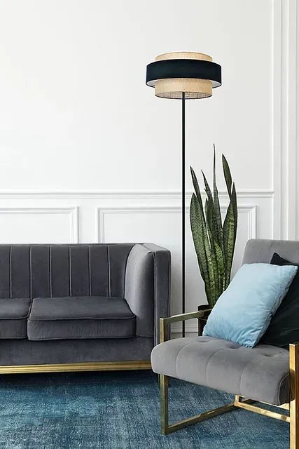 Lampa podłogowa boho z podwójnym abażurem - A529 M5-H78