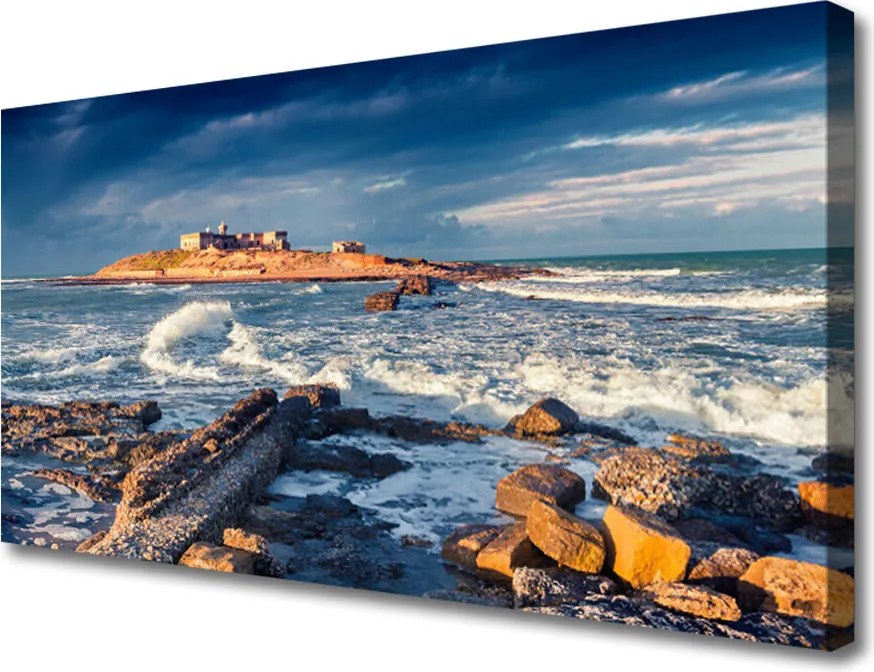 Duży obraz na płótnie Szlifowane Kamienie na Brzegu