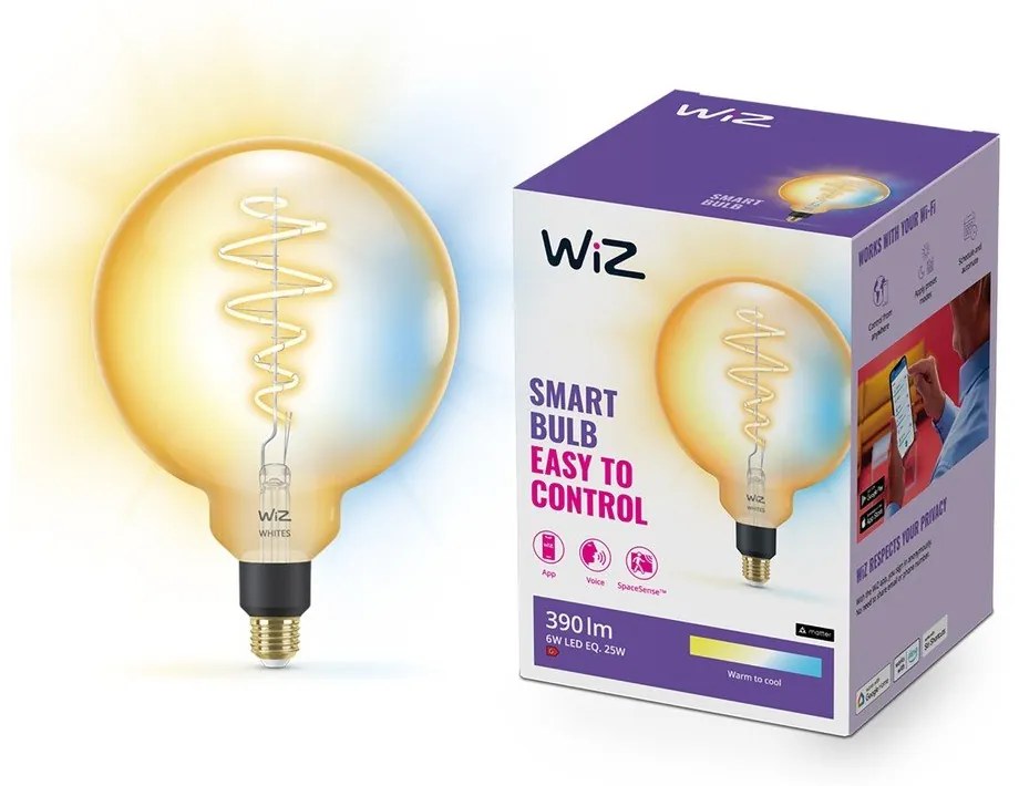 Inteligentna żarówka filamentowa z gwintem E27, 6 W – WiZ