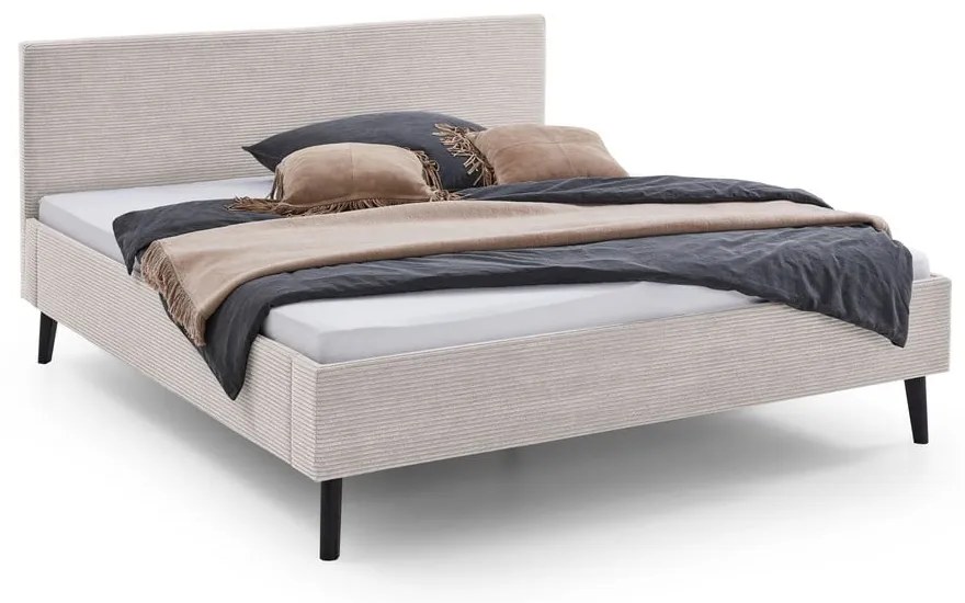 Beżowe tapicerowane łóżko dwuosobowe 180x200 cm Avola – Meise Möbel