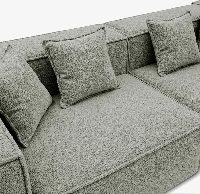 Narożnik Modułowy CERIO Szary Boucle Nowoczesny