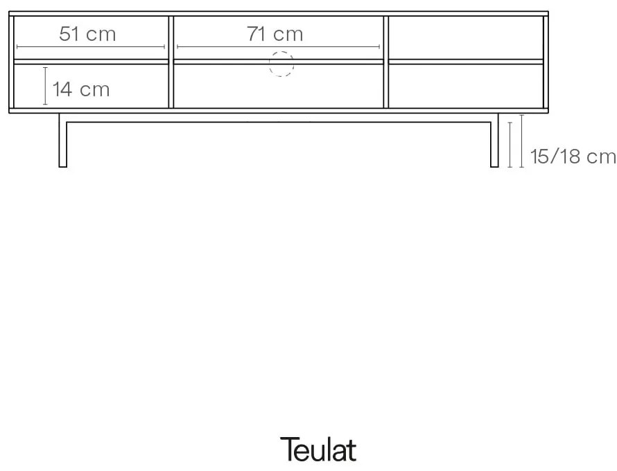 Biała szafka pod TV 180x52 cm Sierra – Teulat