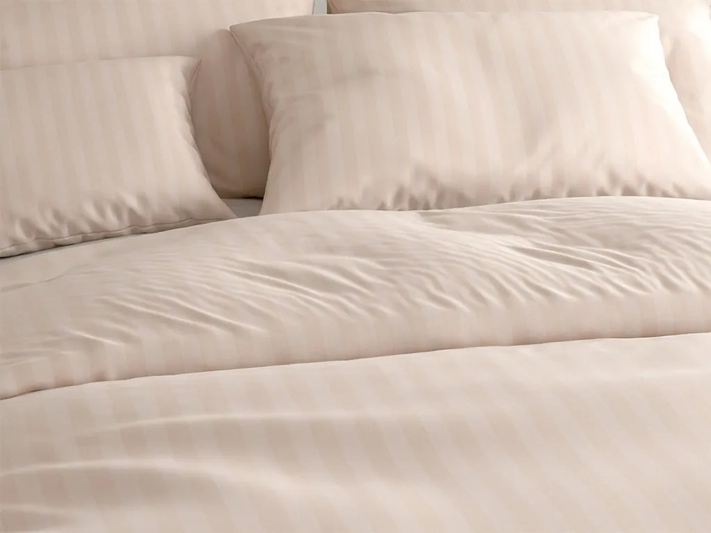 PrzytulneMieszkanie.pl PrzytulneMieszkanie.pl Pościel hotelowa z mikrofibry JASMINE szampański - pasek 2 cm, hotelowa zakładka Rozmiar pościeli: 70 x 90 cm | 140 x 200 cm