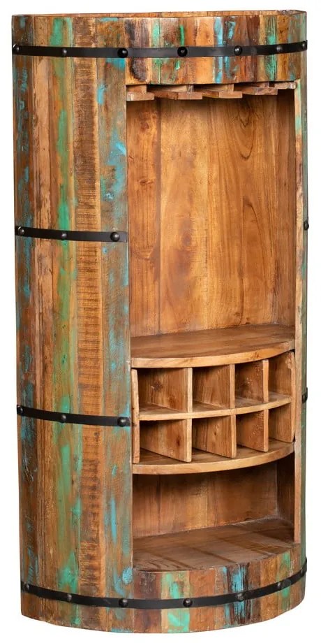 Szafka na wino z drewna z recyklingu liczba butelek 8, 60x115 cm Kaveri – Interia Home & Living