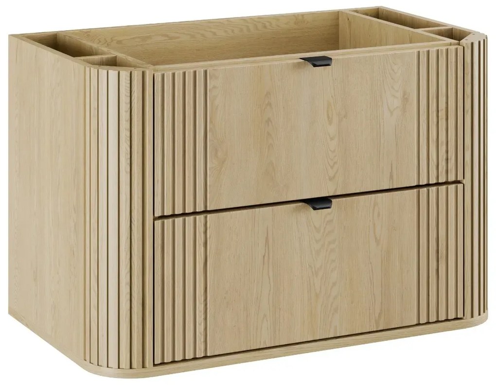 Szafka pod umywalkę nablatową OVALIA CREMONA 2S 80cm dąb cremona z blatem COMAD