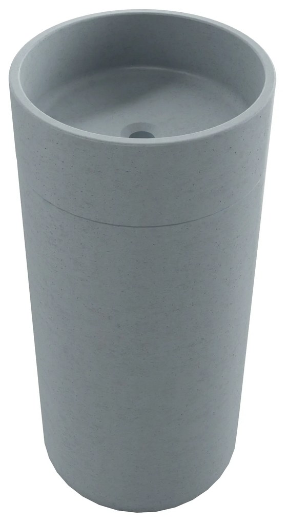 Umywalka betonowa wolostojąca bez otworu na baterię DELIS | Różne kolory : Kolor - Ciemny szary, Podłączenie syfonu - Do ściany