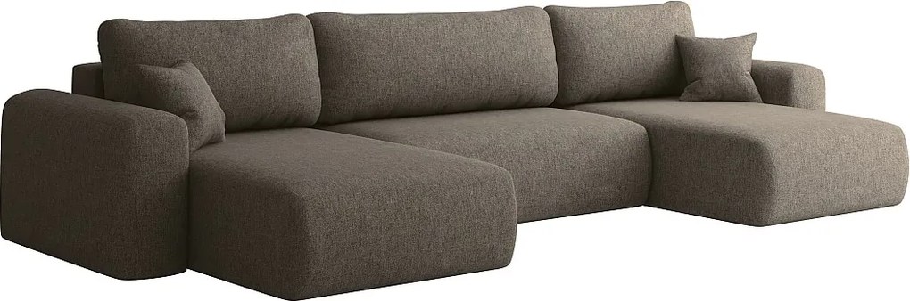 Sofa narożnik CAPRI U, z funkcją spania, do salonu, jasnobrązowy