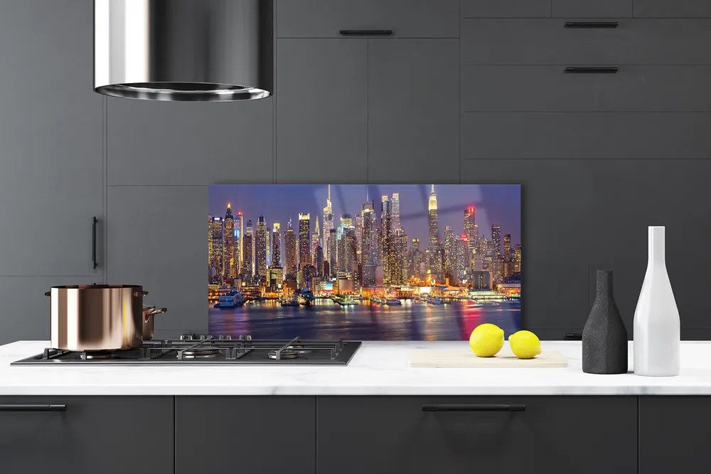 Panel Szklany Światła Wielkiego Miasta