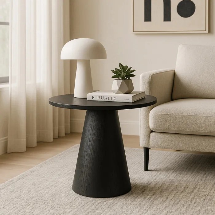 Stolik Kawowy CASSANDER 60 cm Czarny Nowoczesny Loft