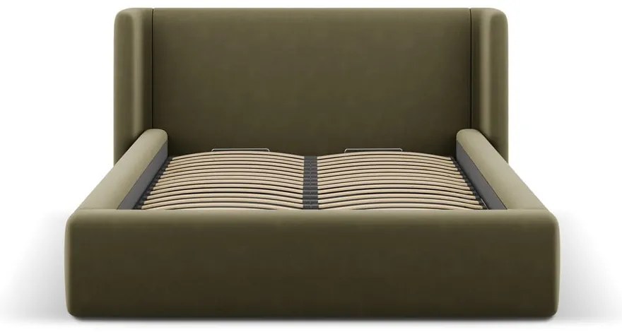 Zielone tapicerowane łóżko dwuosobowe ze schowkiem ze stelażem 160x200 cm Jason – Windsor &amp; Co Sofas