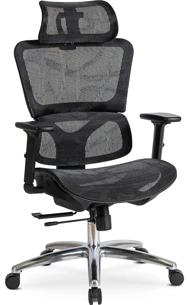 Fotel Biurowy Ergonomiczny Obrotowy ROYAL Czarny Nowoczesny