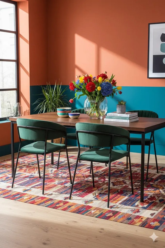 Zielone butelkowe metalowe krzesło E2-T19