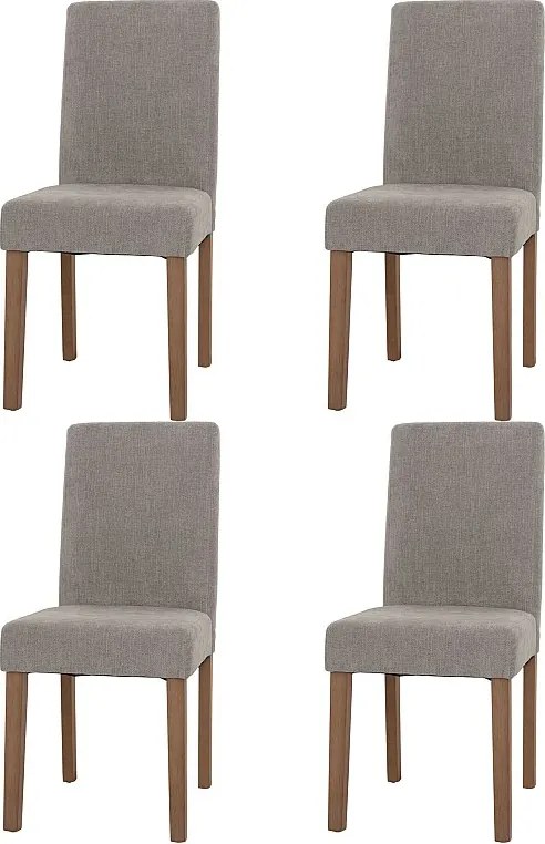 Szenilowe krzesło do jadalni Littau (zestaw 4 sztuk),  jasnoszary, nogi w kolorze naturalnym