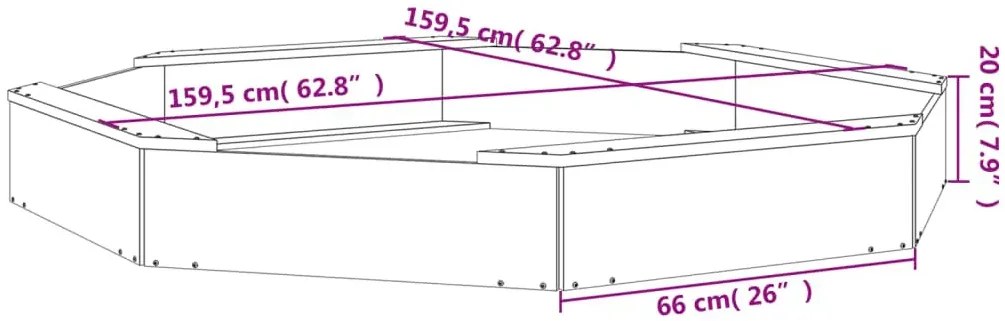 Sosnowa piaskownica ośmiokątna L2-C65
