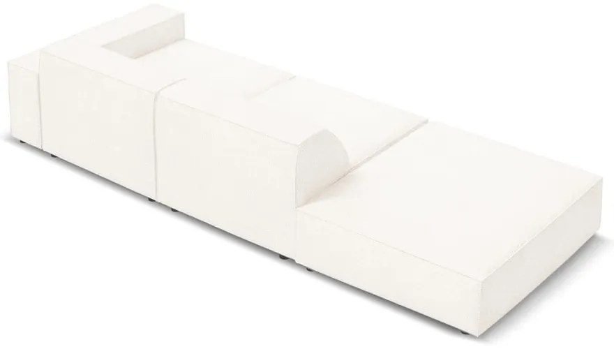 Beżowy narożnik (lewostronny) z materiału bouclé Jodie – Micadoni Home