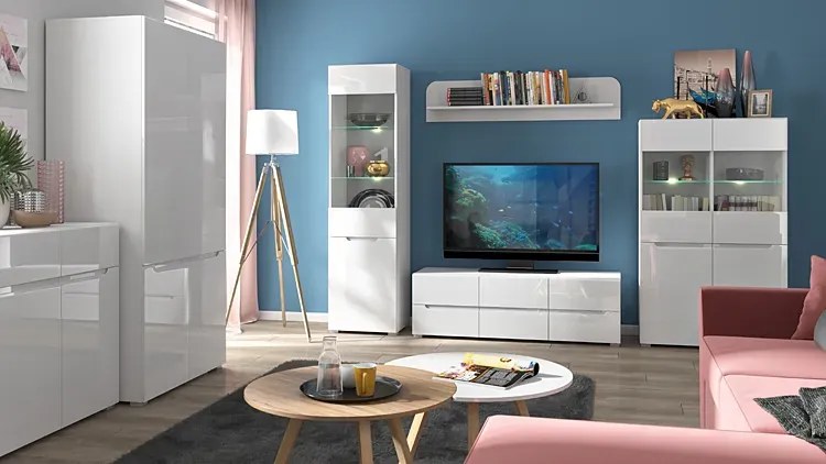 Biała nowoczesna półka ścienna 90 cm - Entido 7X