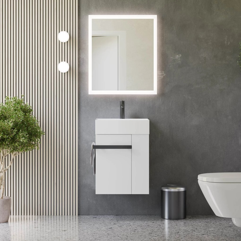 Gäste-WC Badmöbel-Set COMPACT 45 cm mit Waschbecken