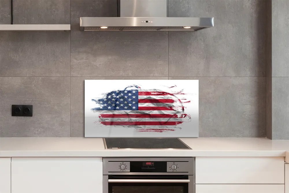 Szkło do Kuchni na Ścianę Amerykańskie Gwiazdy i Pasy