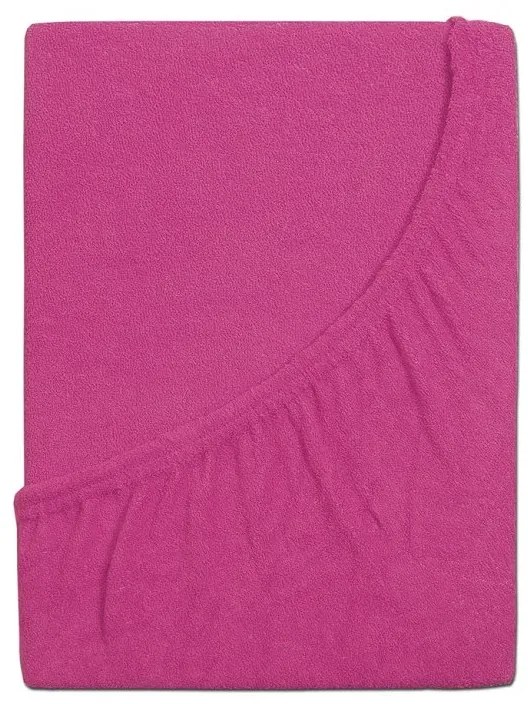 PrzytulneMieszkanie.pl Frotte prześcieradło do łóżeczka dziecięcego EXCLUSIVE 70x140 cm purpurowe