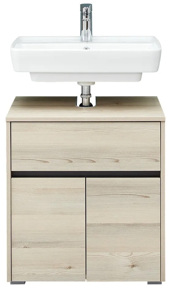 Szafka bez umywalki w dekorze sosny w naturalnym kolorze 64x60 cm Quickset 393 – Pelipal