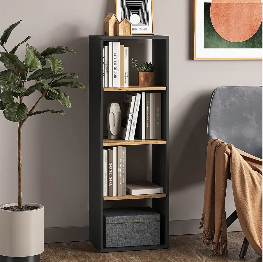 Półka na książki antracyt/złoty dąb 40x30x120 tomy