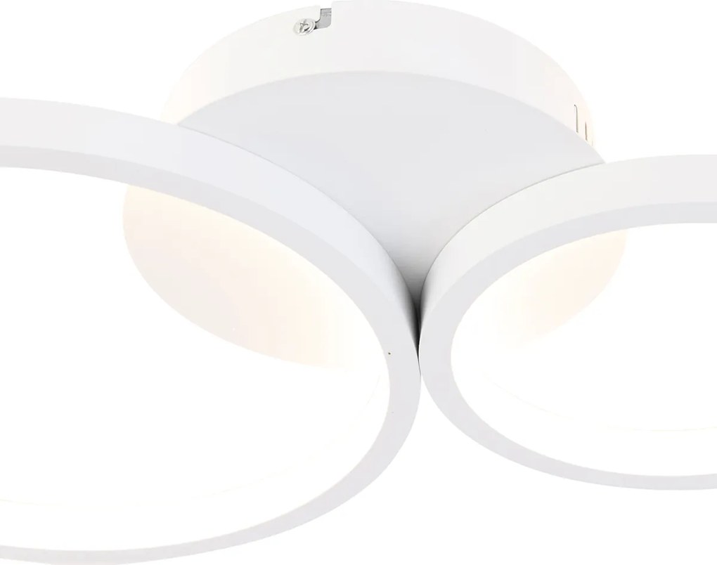 Biała lampa sufitowa z wbudowanymi diodami LED, 3-stopniowy ściemniacz, 4-punktowa - Lupolo