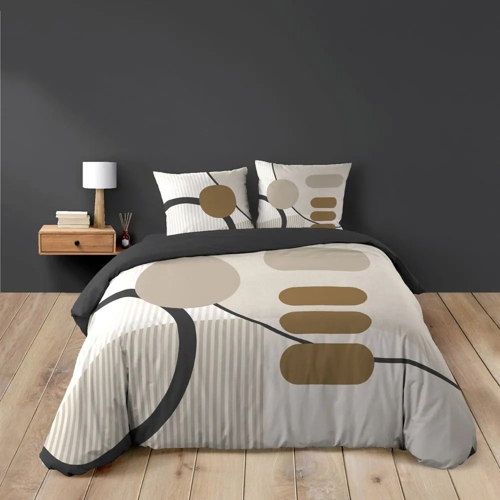 Beżowa bawełniana pościel dwuosobowa 240x220 cm Santana – douceur d'intérieur