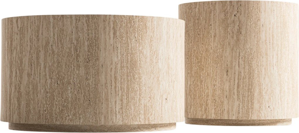 Zestaw stolików kawowych okrągłych Novula 60 i 45 cm - trawertyn