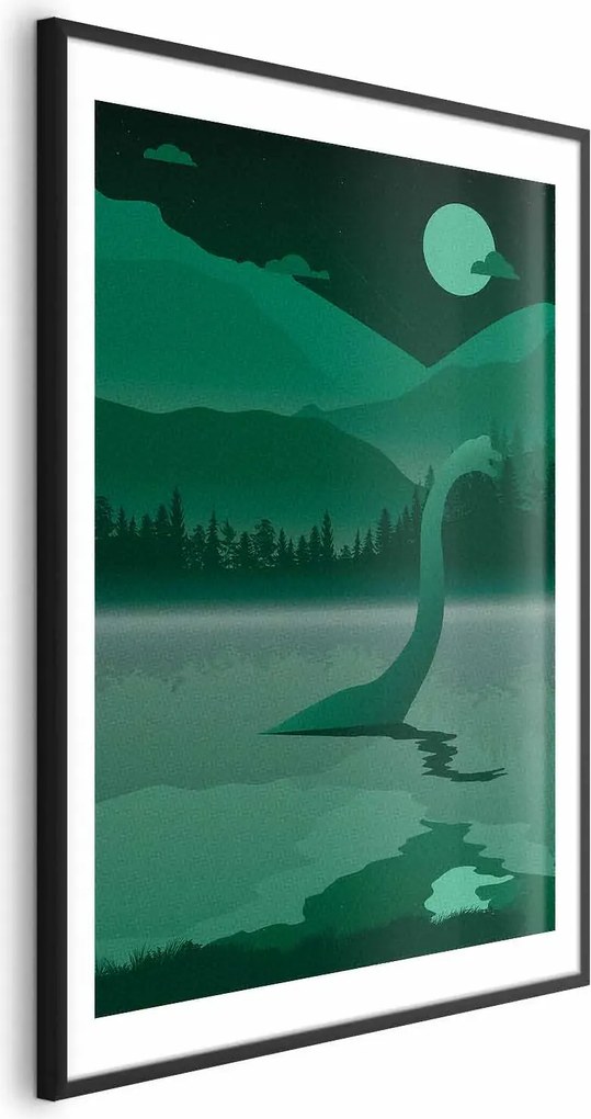 Plakat Loch Ness 21x30 cm z ramą czarną z marginesem ARTGEIST B