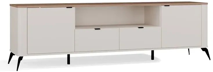 Szafka RTV na nóżkach kaszmir + dąb castello T0-Z01