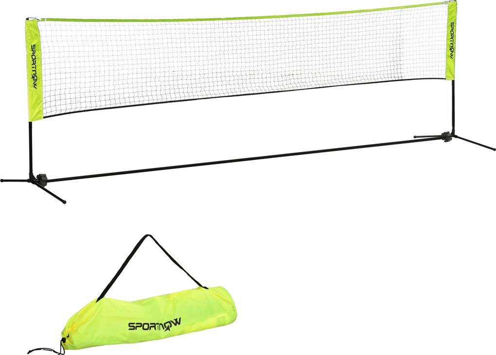 SPORTNOW Regulowana siatka do badmintona 107-155 cm, do badmintona, tenisa, pickleballa, siatkówki, w zestawie z torbą