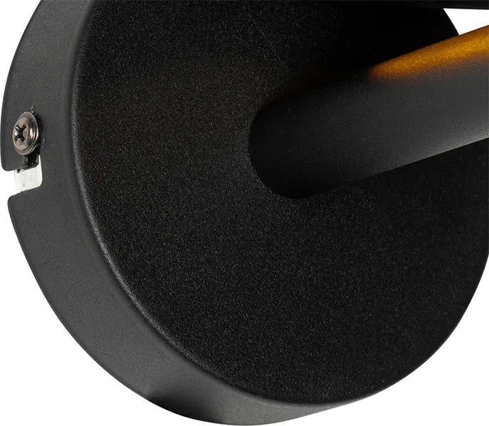 Nowoczesna lampa ścienna czarna ze złotem - VT 1